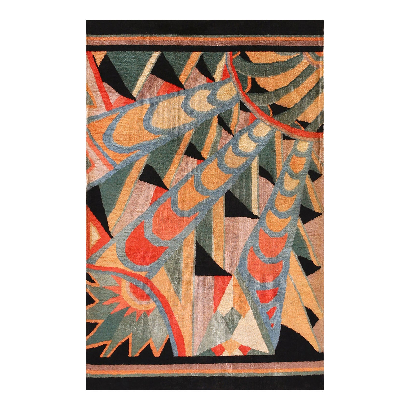 Alfombra china Art Déco de los años 20 con diseño modernista en venta