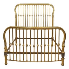 Antique American Victorian Brass Full Size Bed