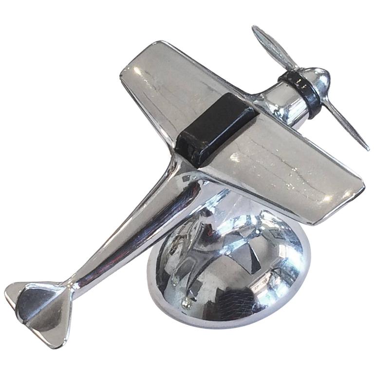 Art Deco Chrome Cigarette Airplane Aeroplane Table Lighter at 1stDibs