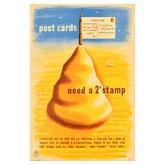 Original Vintage General Post Office Poster Post Cards Need A Stamp Eckersley