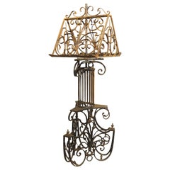 Large Antique Wrought Iron and Bronze Double Sided Lectern from France, 19th C.
