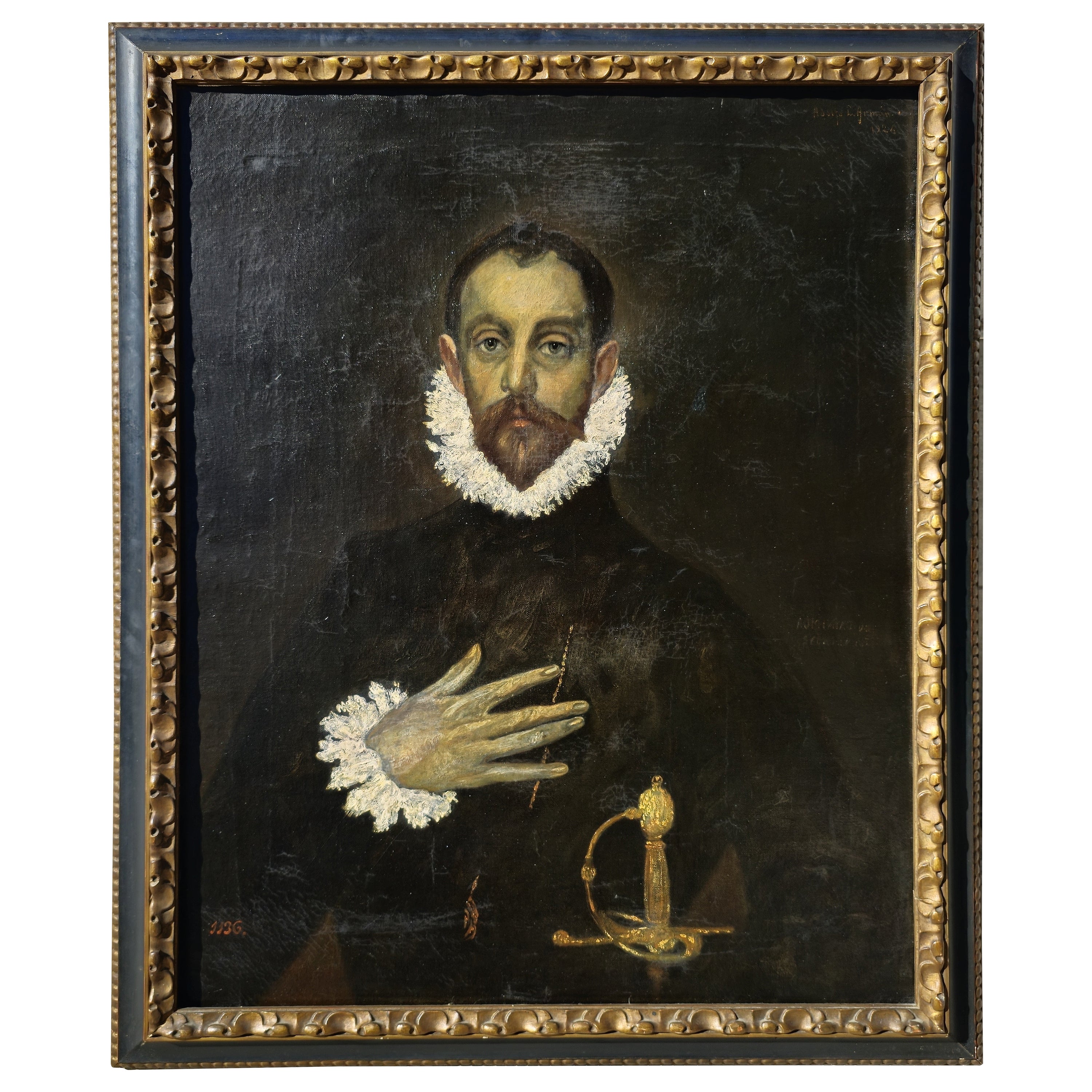 Oil Painting of "The Nobleman with His Hand on His Chest" by El Greco - Copy