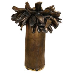 Floral Vase in Bronze Stoneware no 5 by Hania Jneid