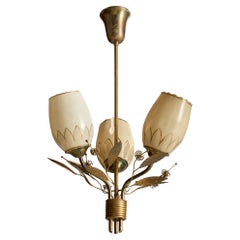 ITSU, Chandelier, Brass, Glass, Finland, 1950s