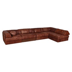 De Sede DS-88 Sofa In Cognac Patchwork Leather, Switzerland 1970s