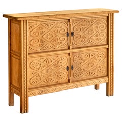 Danish Designer, Cabinet, Oak, Iron, Denmark, 1960s