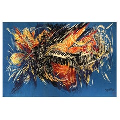 Robert Bouquillon (1923-2013), der Engel der Musiker – Aubusson-Wandteppich – Nr. 1015