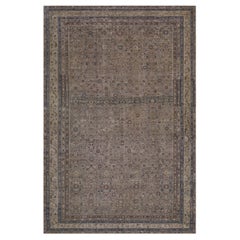 Antique Traditional Hand-Woven Herati Persian Fereghan Rug