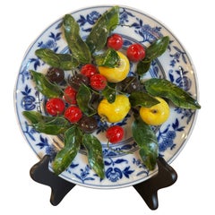 Vintage French Christine Viennet Hand Crafted "Trompe L'Oeil" Fruit Art Plate