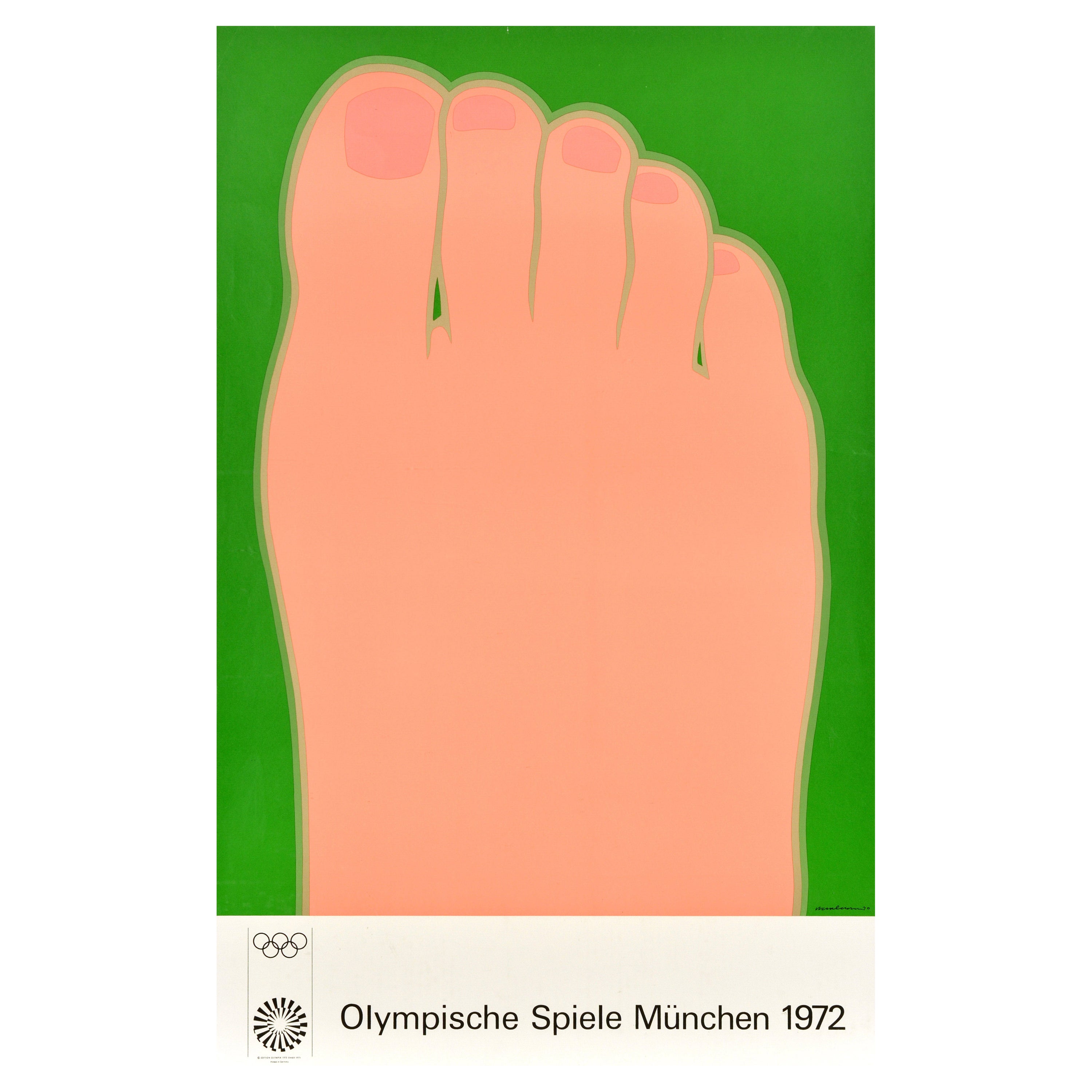 Affiche sportive originale des Jeux olympiques de Munich de 1972 Tom Wesselmann sur pied Pop Art en vente