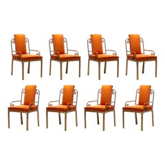 Mastercraft Hollywood Regency-Esszimmerstühle aus Messing mit griechischem Schlüssel, 8er-Set