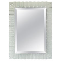 Undulating Glass Framed Mirror Attributed to Murano Glass