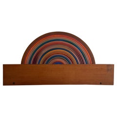 Wood Rainbow Bedside Night Lamp with Fluorescent Light, 1960s, Italy