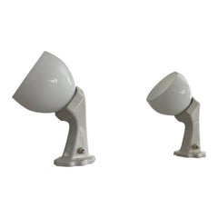 Porcelain & Opaline Glass Bathroom Sconces, 1960s, Italy