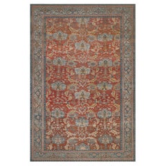 Tappeto antico Bakhshaish rosso floreale tessuto a mano 12'9 "x19'9" persiano