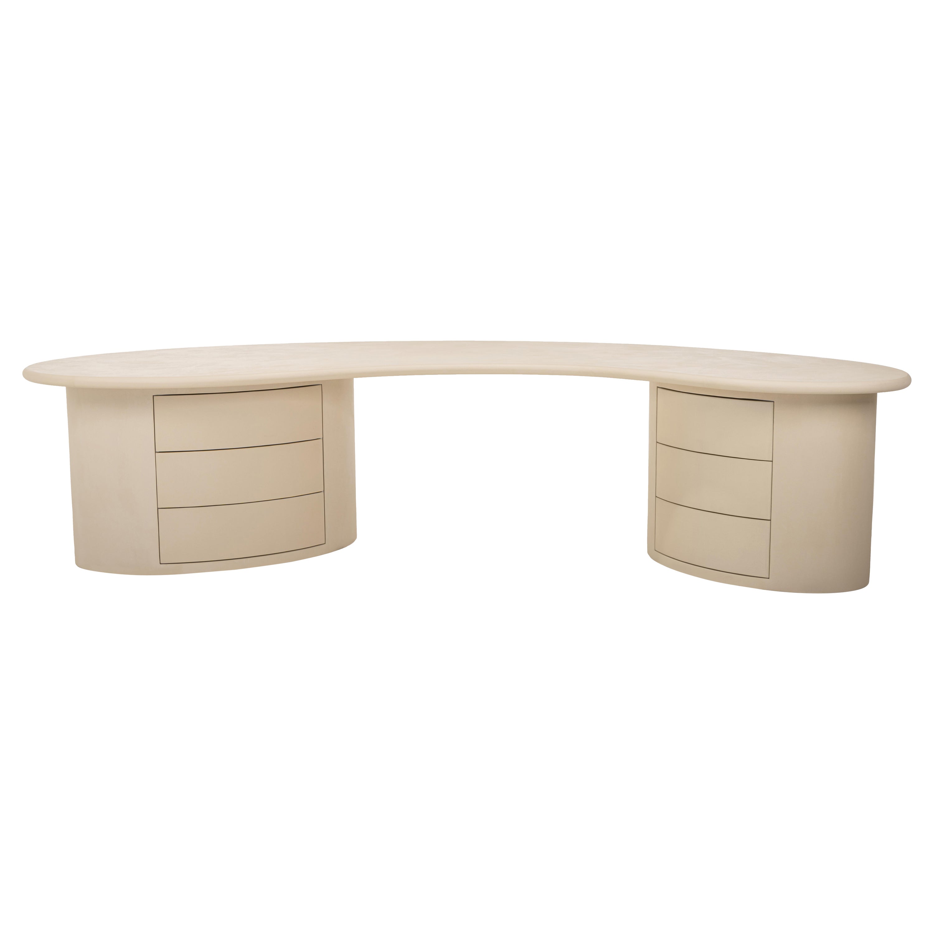 Contemporary Organic Natural Plaster Desk 323cm by Isabelle Beaumont