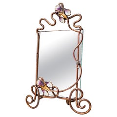 French Brass Artisanal Mirror, France / C.1940