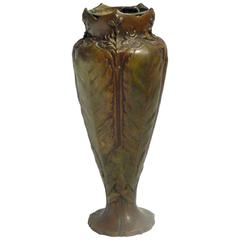 Furcy Rambaud, an Art Nouveau Bronze Vase, Signed