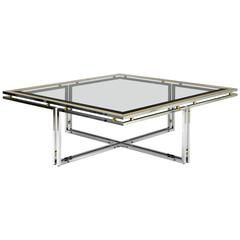 Cocktail Table Steel, Bronze and Glass, 1970 4