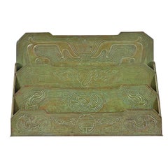 Tiffany Studios New York Chinese Pattern Bronze Letter Rack