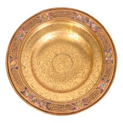 Louis Comfort Tiffany Furnaces Bronze Doré and Enamel Tazza
