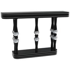 Beautiful Art Deco Console with Chrome Balls