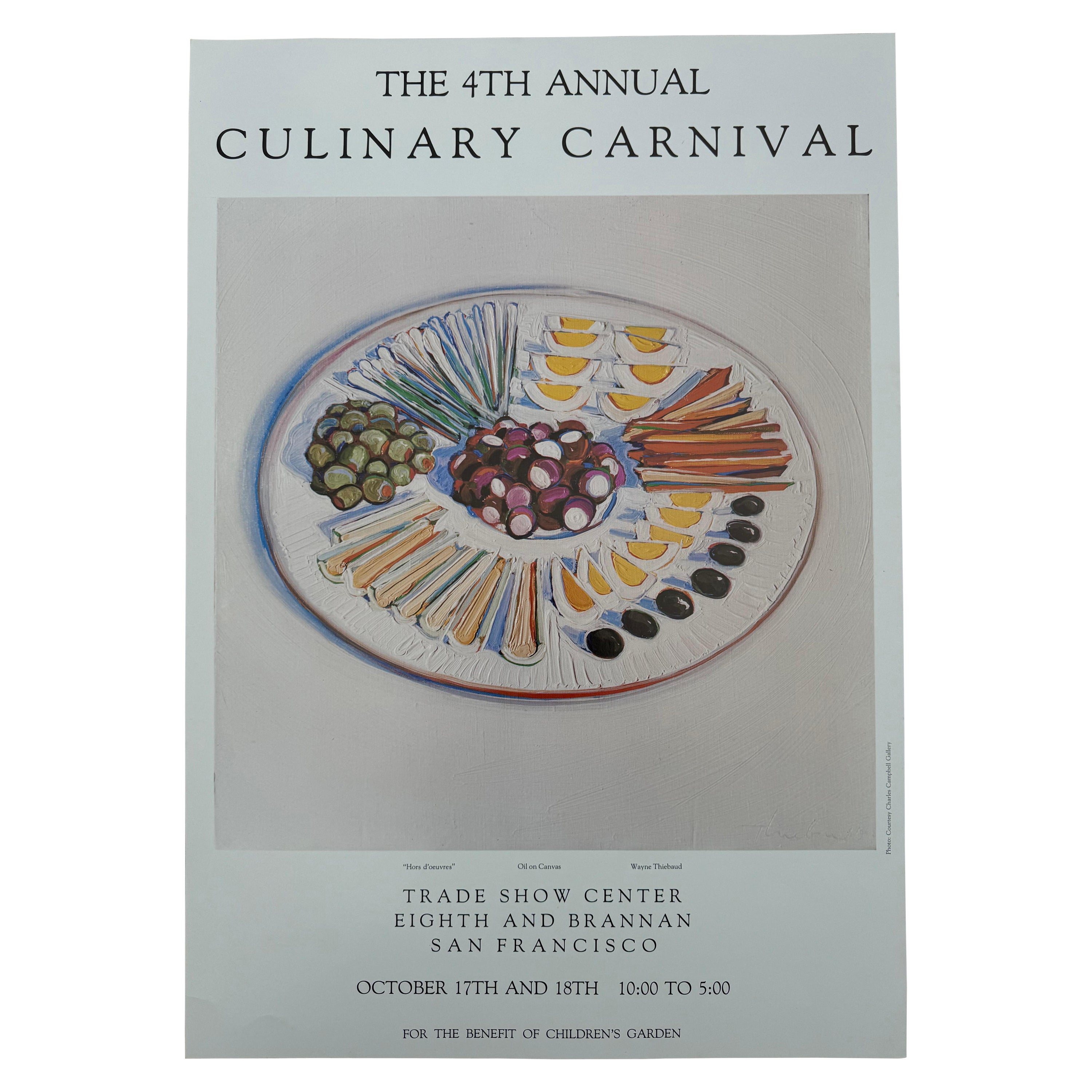 1980 Wayne Thiebaud "Hors d'Oeuvres" 4th Annual Culinary Carnival Print