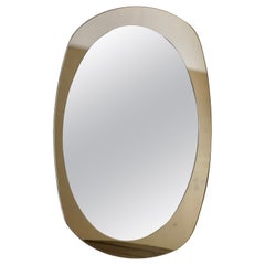 Oval mirror in the style of Fontana Arte, Italy, 1980s