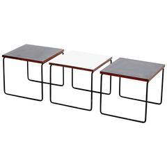 Used Set of Three Pierre Guariche Side Table for Steiner, circa 1950