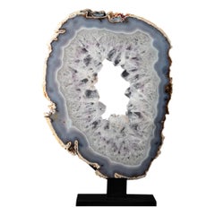 Agate Slice on Metal Base