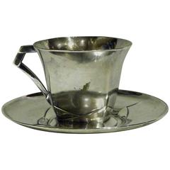 Sue and Mare, Gallia (Christofle & Cie), Silvered Metal Cup and Saucer