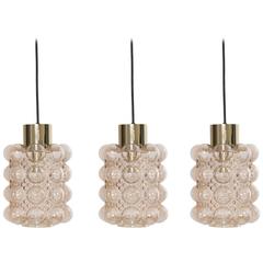 1 of 3 Bubble Glass Pendant Lights by Helena Tynell for GlashüTte Limburg