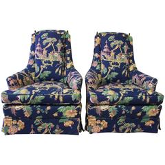 Pair of Asian-Style High-Back Chairs