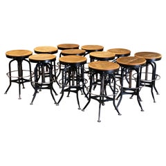 Sgabelli regolabili industriali Toledo Metal Furniture, set da dodici