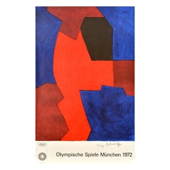 Original Vintage Sport Poster Munich Olympics 1972 Serge Poliakoff Abstract