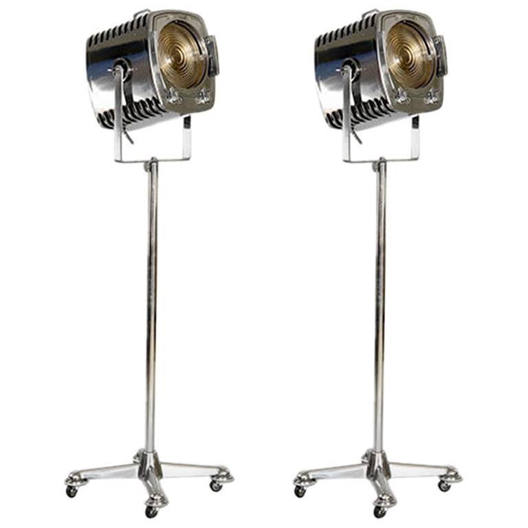 Pair of Large "Strand" Electrical Film Studio Lamps, circa 1950s at 1stdibs