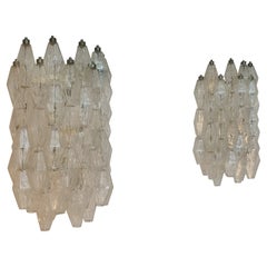 Large Poliedri wall sconces designed by Carlo Scarpa for Venini 1961