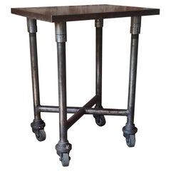 Vintage Industrial Steel Bar Cart by Nolan Corp. Rome, NY
