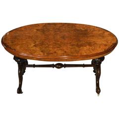 Burr Walnut Victorian Period Antique Coffee Table
