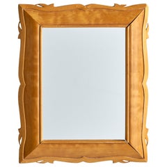 Swedish Designer, Wall Mirror, Birch, Sweden, 1940s