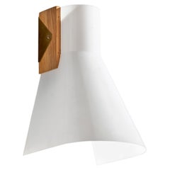 Hans Bergström, Wall Light, Wood, Brass, Acrylic, Sweden, 1950s
