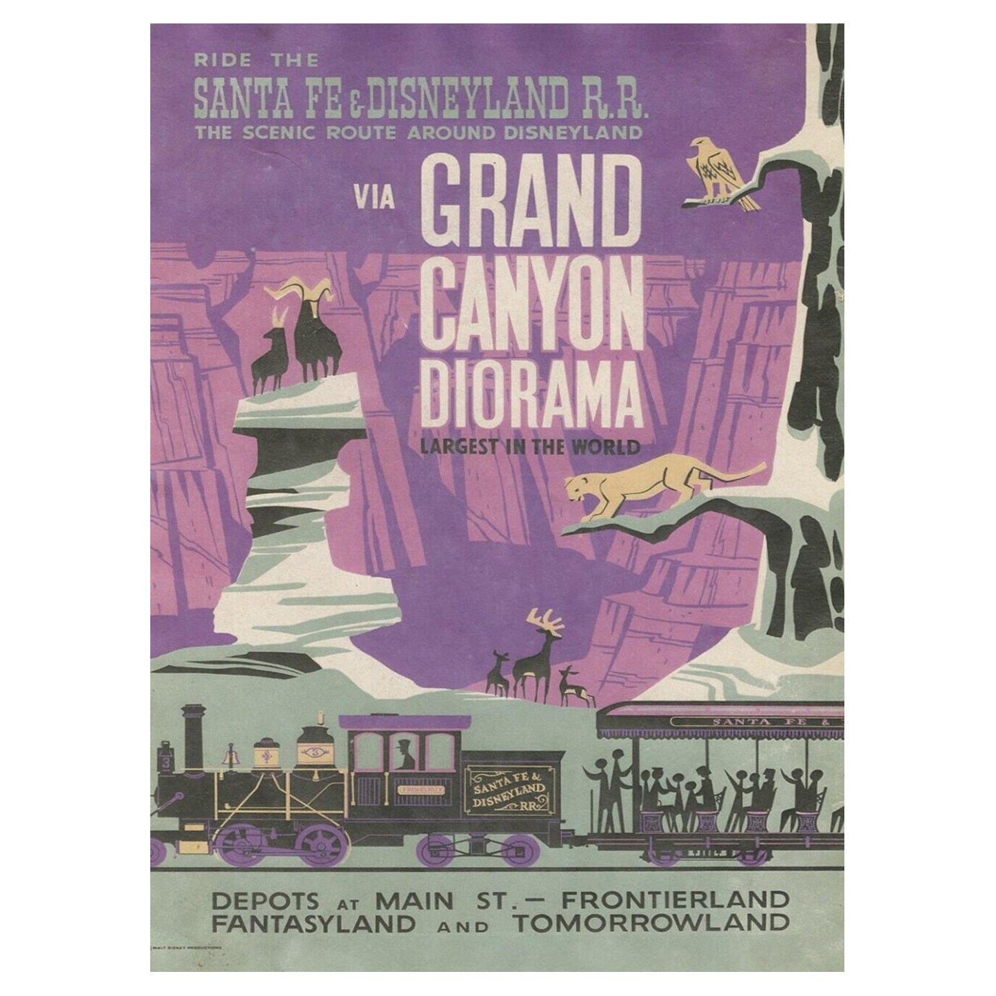 1969 Disneyland - Grand Canyon Diorama Original Vintage Poster