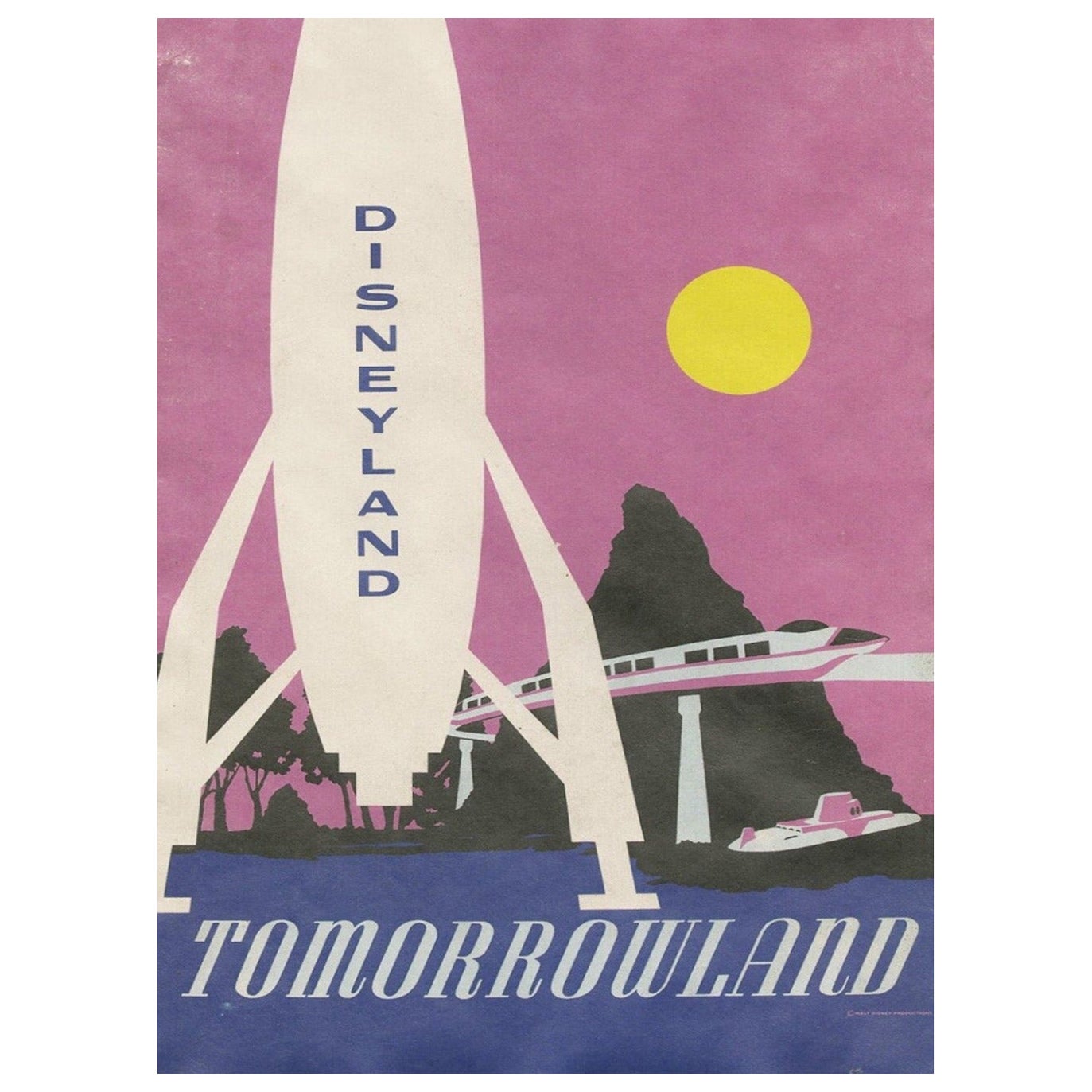 1969 Disneyland - Tomorrowland - Poster originale d'epoca