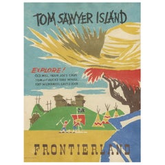 1969 Disneyland - Isola di Tom Sawyer - Frontierland Poster originale d'epoca