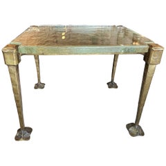 Table à cocktail autre KLUTE en bronze lourd et verre moulé