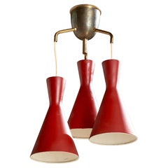 Lyfa, Kronleuchter, Messing, Metall, Dänemark, 1950er Jahre