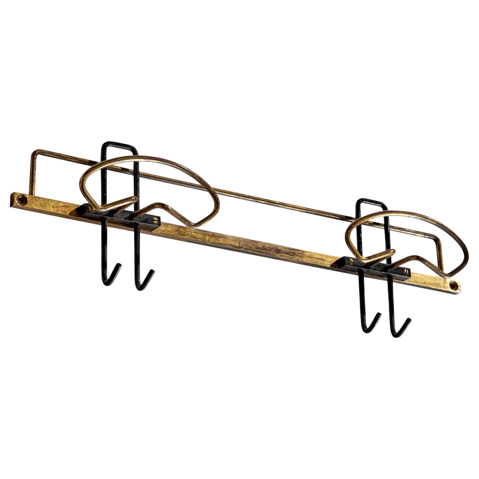Italian Designer, Coat Hanger, Metal, Brass, Italy, 1950s