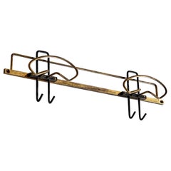 Appendiabiti di design italiano, metallo, ottone, Italia, anni '50