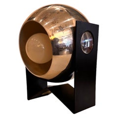 Lampada da scrivania vintage a sfera cromata regolabile