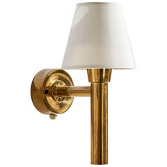 Hans-Agne Jakobsson, Wall Light, Brass, Fabric, Sweden, 1960s